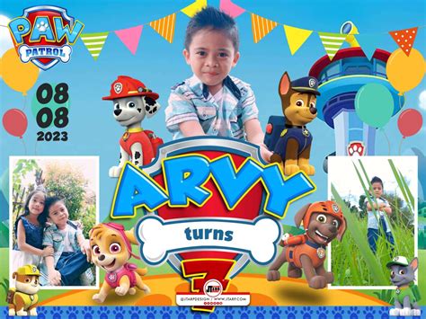4x3 Arvy Turns 7 Paw Patrol Tarpaulin Design Copy