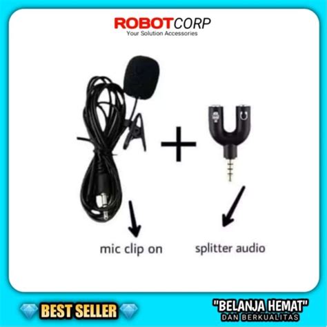 Jual Paket Microphone Mic Clip On M Splitter U For Smule Vlogger