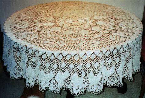 Vintage Lace Knit Table Cloth Free Knitting Pattern Lace Knitting