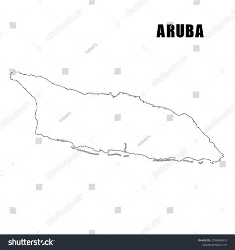 Vector Illustration Of Outline Map Of Aruba Royalty Free Stock