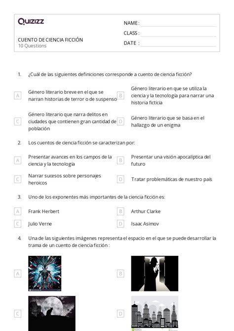 No Ficci N Hojas De Trabajo Para Grado En Quizizz Gratis E