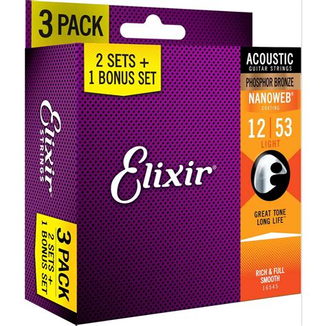 楽天市場2セット1セットプレゼント ボーナスパック Elixir エリクサー アコースティックギター弦 16545 16052