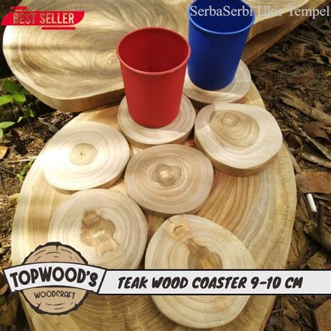 Jual Teak Wood Coaster Cm Wood Slice Tatakan Gelas Kayu Jati