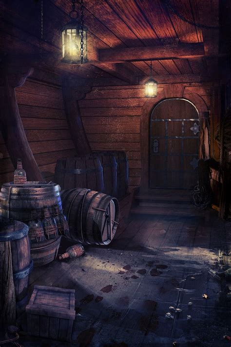 ArtStation - Pirate ship interior, ikaruna | Pirate ship art, Pirate ...