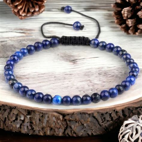 Bransoleta Bransoletka Kulki Mm Kamie Naturalny Lapis Lazuli