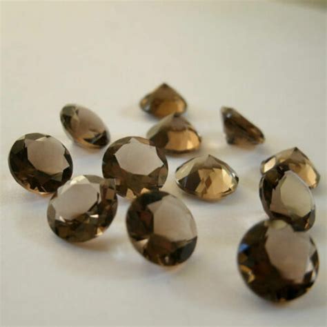 15 Pcs GREAT Lot Natural SMOKY QUARTZ 12X12 Mm Round FACETED CUT Loose