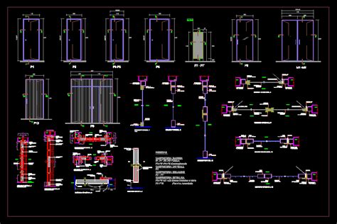 Detalles De Puertas Madera Vidrio Metalica Y Melamine En AutoCAD