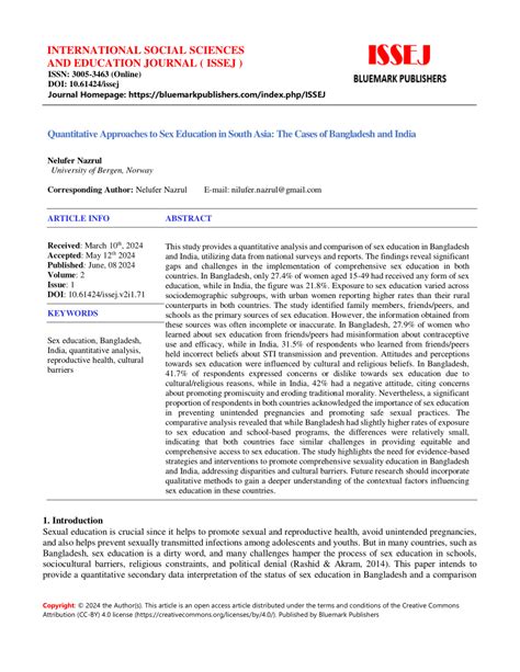 PDF Quantitative Approaches To Sex Education In South Asia The Cases