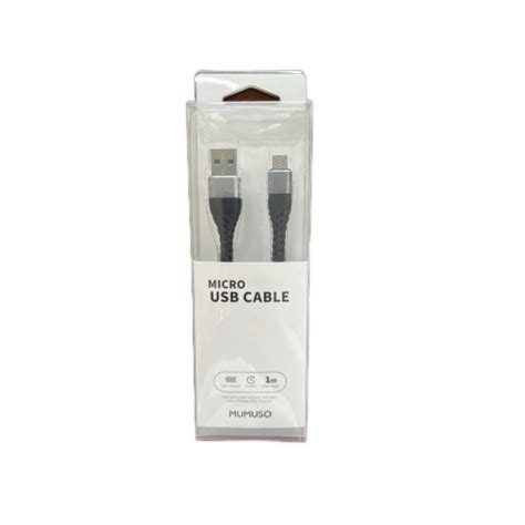 CABLE MICRO USB NYLON TRENZADO PLATA MUMUSO