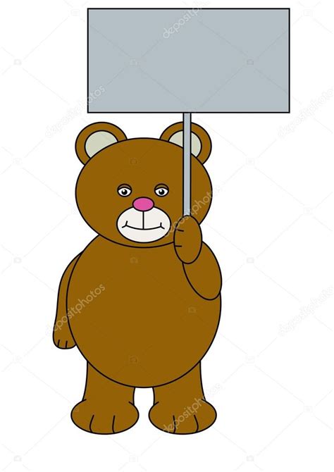 Bear Holding Sign Teddy Bear Holding Sign Stock Photo Darrenw