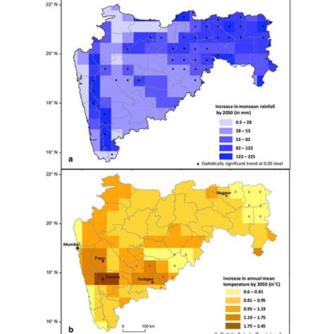 a Location map of Maharashtra State with average monsoon rainfall ...