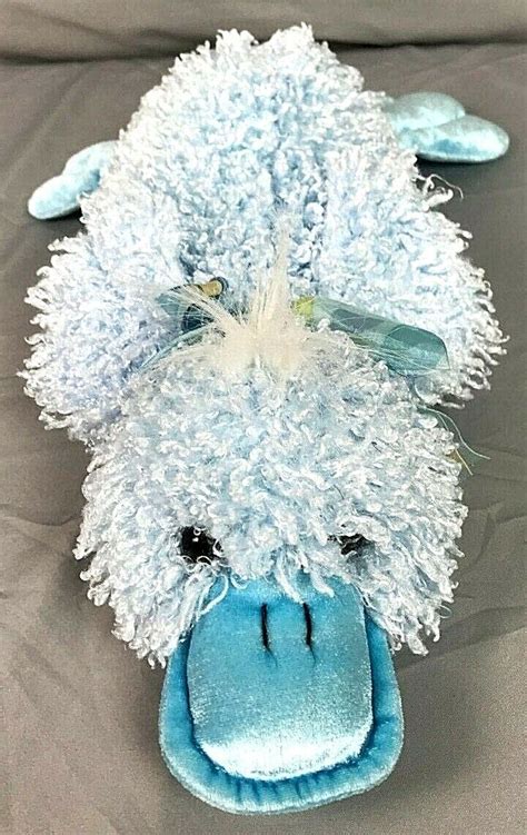 Chosun International Plush Stuffed Animal Blue And White Duck Shaggy 16