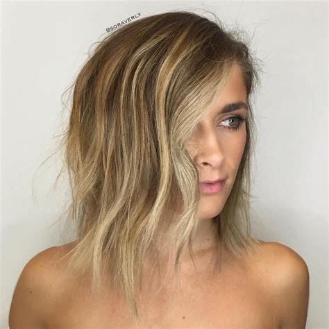 Voluminous A Line White Blonde Lob The Center Parted Blonde Long