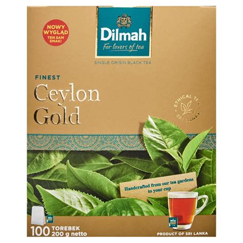 Dilmah Finest Ceylon Gold Klasyczna Czarna Herbata 200 G 100 X 2 G