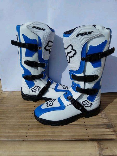 Jual Sepatu Trail Cross Mx Gtx Boot Lokal Putih Biru Di Lapak AP Racing