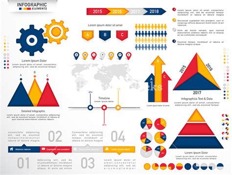 Creative Colorful Business Infographic Elements Including Pie Chart