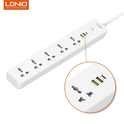 LDNIO SC5415 Power Strips 5 Way Outlet With USB Ports Universal