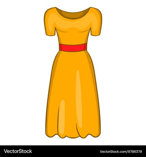 Womens Fancy Dress Icon Cartoon Style Royalty Free Vector