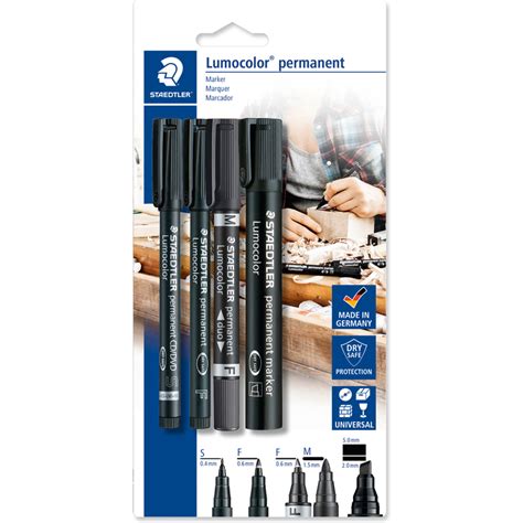 Staedtler Lumocolor Permanent Marker Set Teilig Schwarz Bk Bei