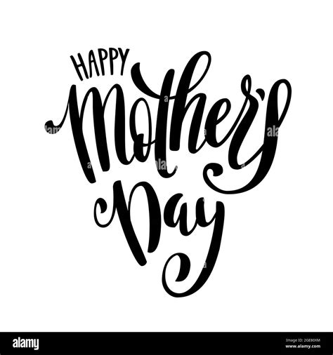 Happy Mothers Day Greeting Card With Hand Drawn Lettering Vector