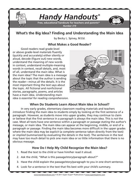 Handy Handouts What Makes A Good Reader