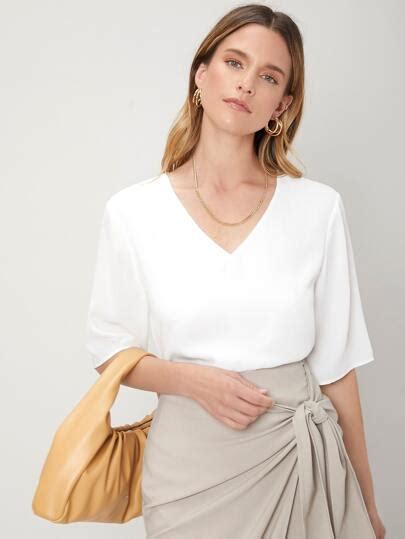 Search Motf Premium Es Na Frente Simples Elegante Blusa Shein Uk