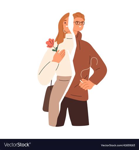 Split Divided Personality Concept Person Vector Image