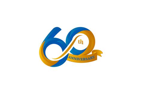 Blue And Gold 60th Anniversary Logotype Graphic By Muhammad Rizky