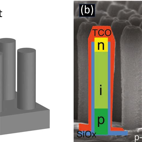 a Schematic of a nanowire array with nanowires of diameter í µí and