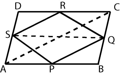 Abcd Is A Rhombus And Pqrs Are Midpoints Of Sides Ab Bc Cd Da Show