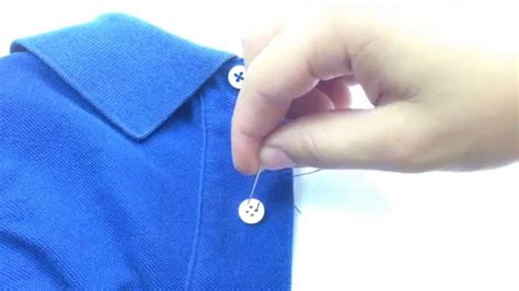 Easy Way How To Sew A Button On A Shirt Youtube