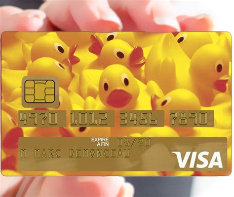 Sticker Pour Carte Bancaire Petits Canards Jaunes