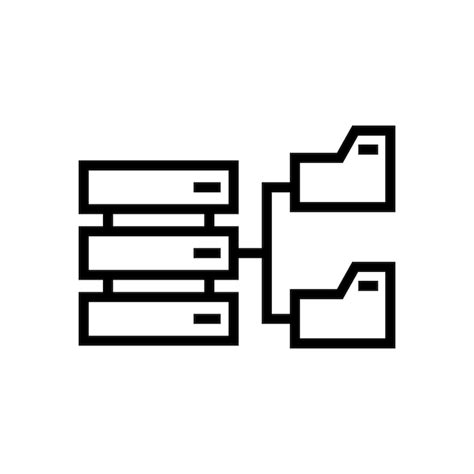 Ícone vetorial do sistema de arquivos distribuído Vetor Premium