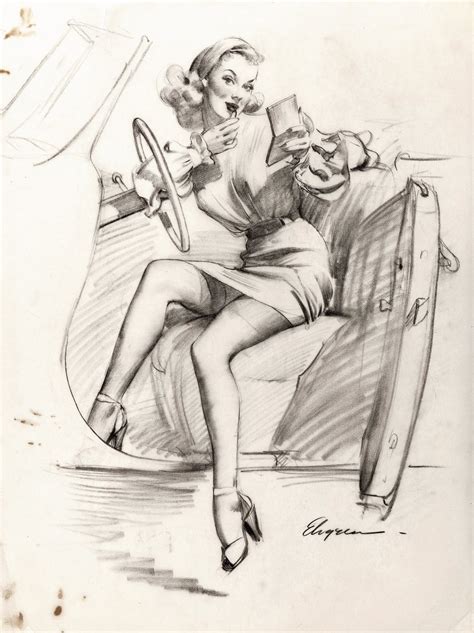 Gil Elvgren Sketch Art And Illustrations 24 Trading Cards Set Etsy