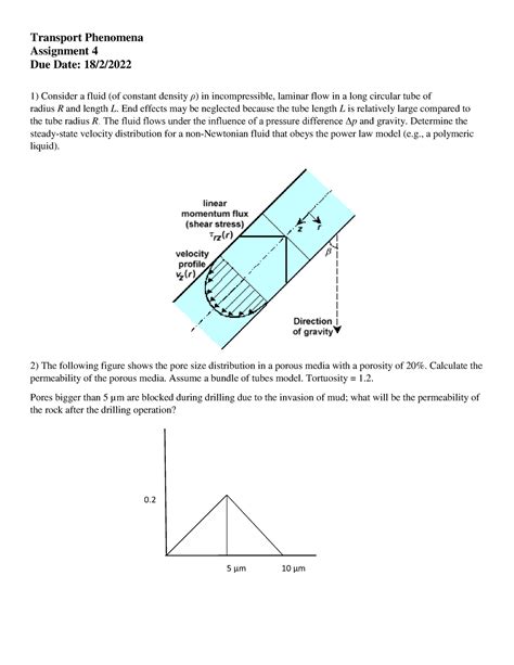 Hw Homework Task Transport Phenomena Assignment Due Date