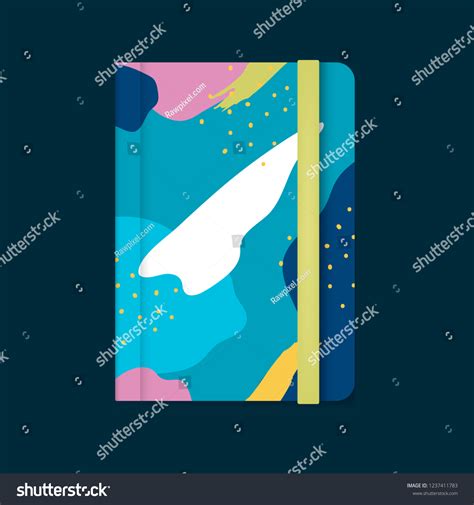 Colorful Memphis Design Notebook Cover Vector