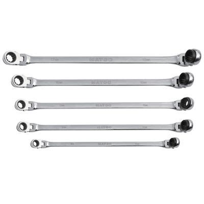 Piece Extra Long Double Box Flex Head Ratcheting Wrench Set