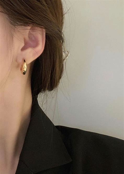 Minimalist Statement Earrings In Gold And Silver Geo Hoop Etsy Canada