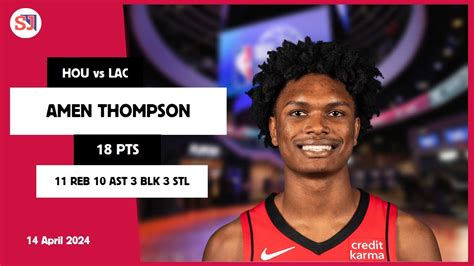 Amen Thompson Pts Reb Ast Blk Stl Vs Lac Apr