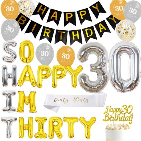 Buy 30th Birthday Decoration Gold And Silver So Happy Im Thirty Funny