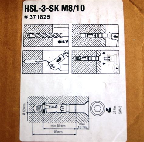 6Stk. HSL-3-SK M8/10 + 11Stk. HSL-3-SK M8/20 Schwerlastanker von HILTI ...