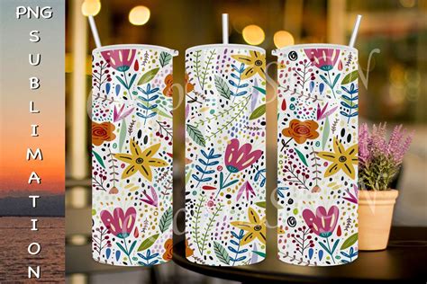 Oz Tumbler Flowers Graphic By Cocodesign Creative Fabrica