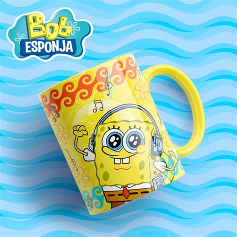 Caneca Xícara de Porcelana Bob Esponja Personagens Shopee Brasil