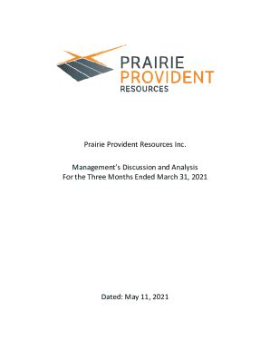 Fillable Online Prairie Provident Resources Files Amended Management S