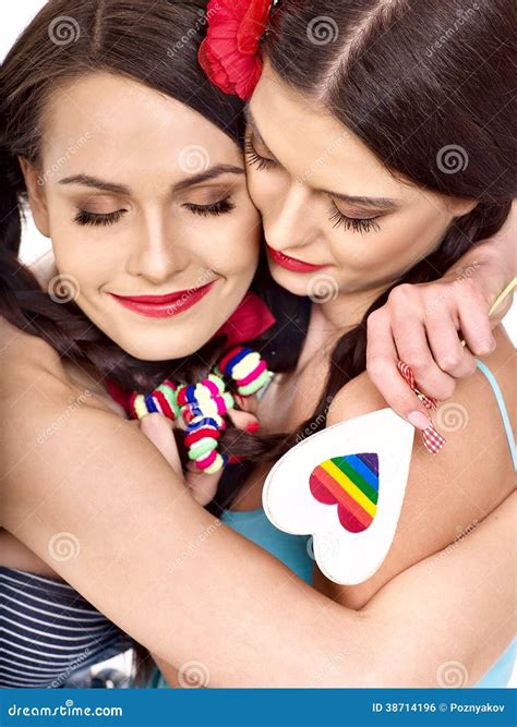 Two Lesbian Women With Heard Stock Photo Image Of Love Isolated