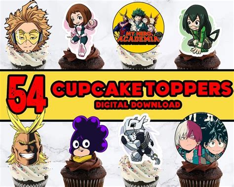 Anime Inspired Anime Cupcake Topper Printable Birthday Cake | Etsy ...