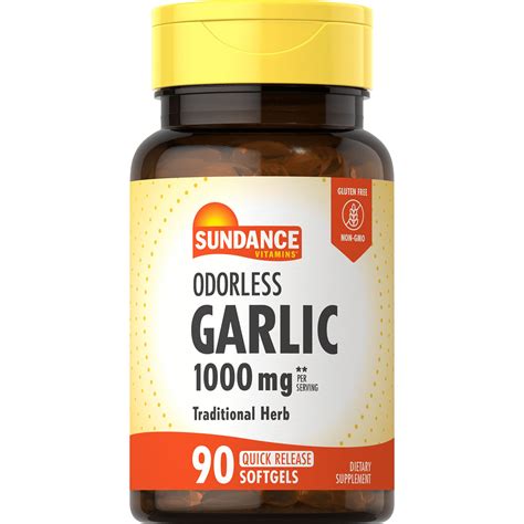 Sundance Vitamins Odorless Garlic Mg Quick Release Softgels