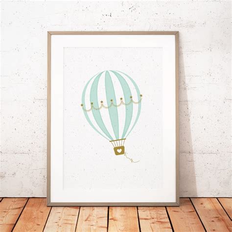 Hot Air Balloon Nursery Wall Art Printable Wall Art Baby Etsy