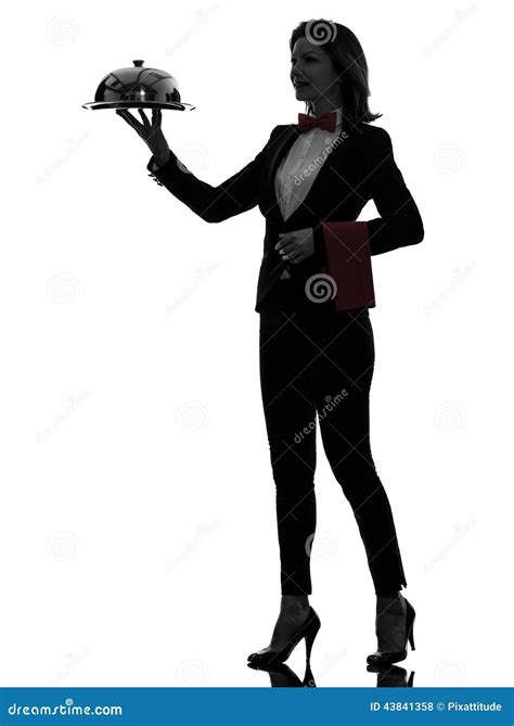 Woman Waiter Butler Serving Dinner Silhouette Stock Photo Image Of