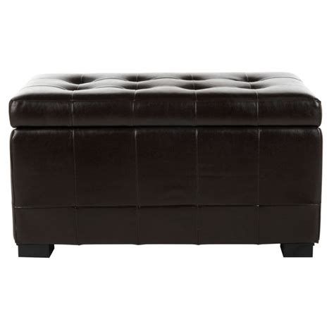 Safavieh Manhattan Small Brown/Black Storage Bench | The Home Depot Canada